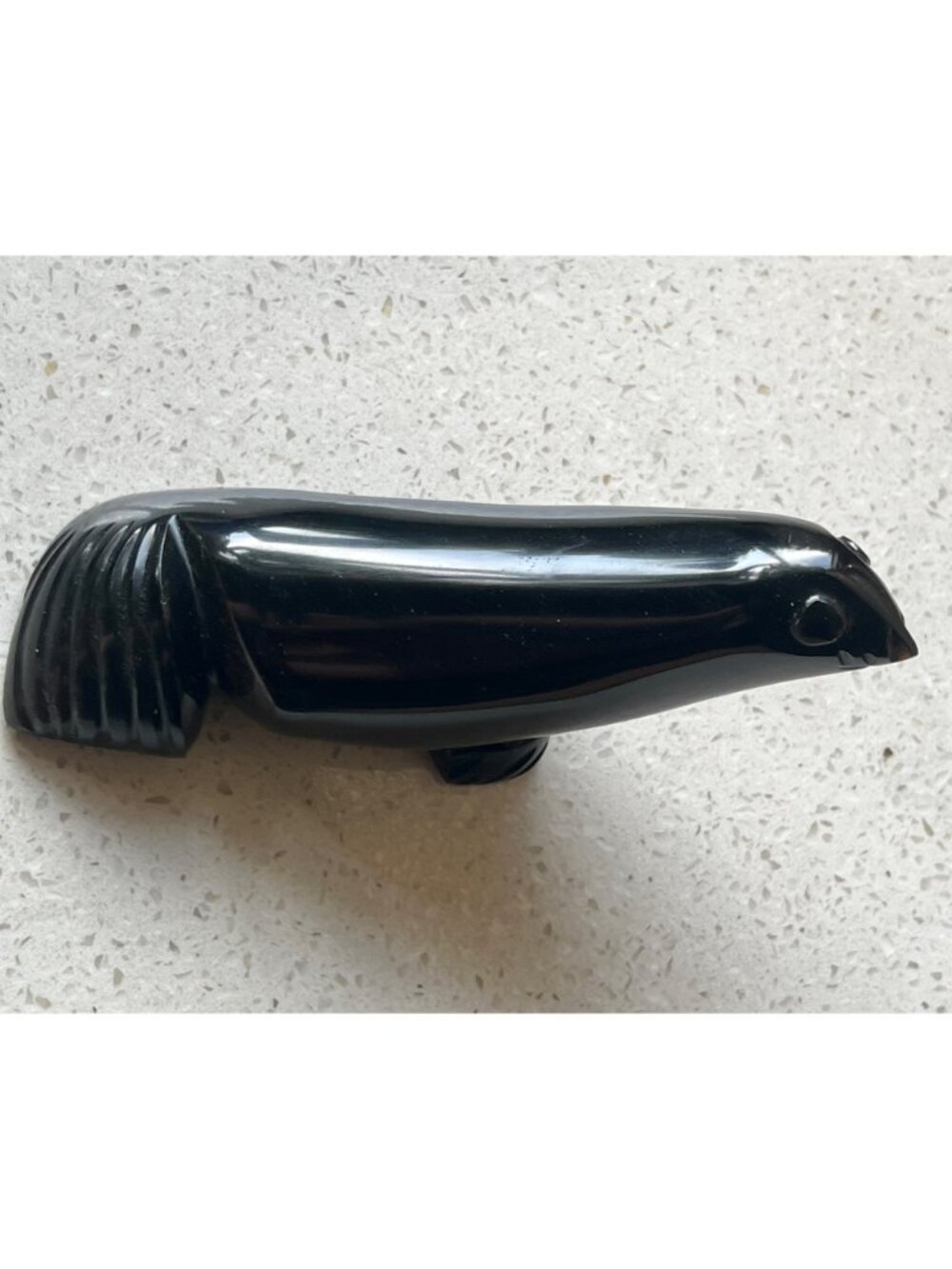 Hand Carved Sea Lion Sculpture Onyx Black Collectible 4.5" Long Approx. Gift Dad - Picture 14 of 15
